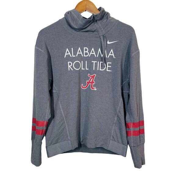 Nike Dri Fit Roll Tide Pullover Long Sleeve Jersey Funnel Neck Tee Crimson - S - Picture 1 of 4